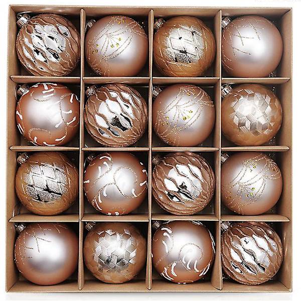 16 st julgranskulor 16 8cm Plast Julgranskulor Julgran Hängande Dekorationer Rose gold