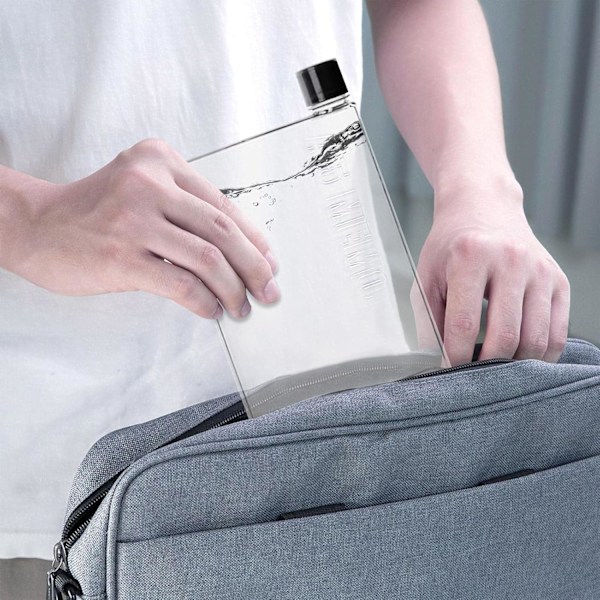 Platt vattenflaska 420ml läckagesäker vattenbehållare platsbesparande vattenflaska bärbar pappersmuggs vattenflaska