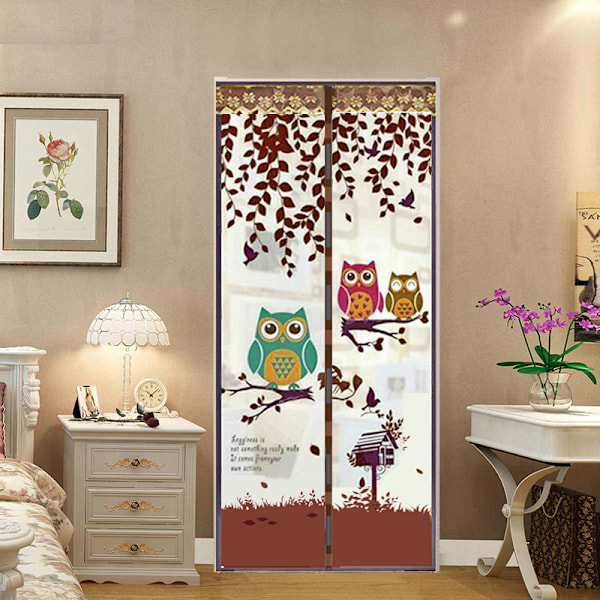 Magnetic Door Screen High Density Fly Bug Mosquito Mesh Curtain Automatically Mesh Door Nets Keeps Bugs & Mosquitoes Out, 35*83in, Coffee