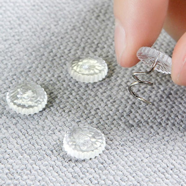 100 stk Gjennomsiktige Plast Hodeskruer for Polstring og Faste Tepper Sofagrupper Klare Hoder Twist Pins Trekk Sengetepper