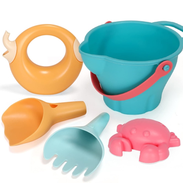 Strandleksaksset med hink, spade, sandsil, bil, kratta, sandformar, strandleksaker för barn