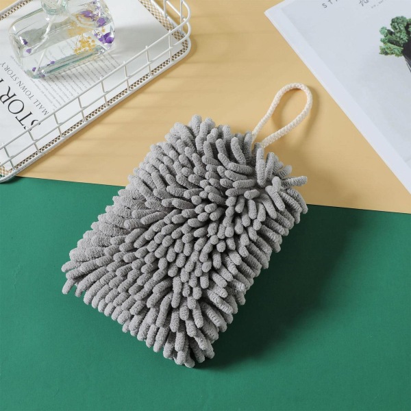 Chenille Mikrofiber Håndklæder til Badeværelset, Bløde og Fluffy Chenille Håndklæder med Snøre, Hurtigtørrende Håndklæde til Hjemmekøkken