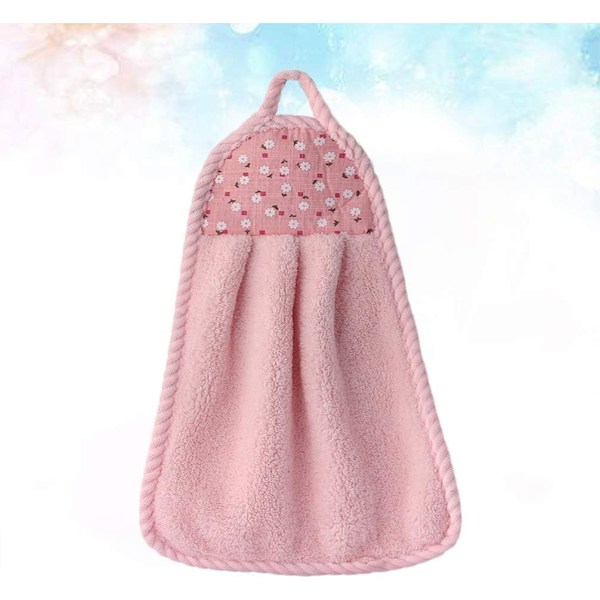 St Hängande Handdukar Korall Fleece Handduk Vattenabsorption Handduk för Hem Kök Badrum Rosa