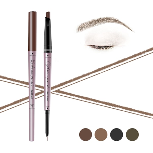 Ögonbrynspenna med dubbla ändar, Vattentät ögonbrynspenna, Kladdfri och långvarig ögonmakeup, 1-pack #02