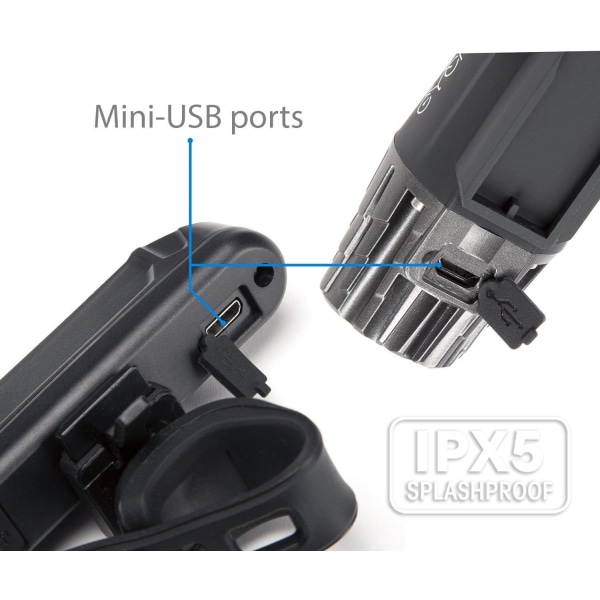 Sykkellyssett USB Oppladbart Kraftig Lumens Sykkeltilbehør foran og bak