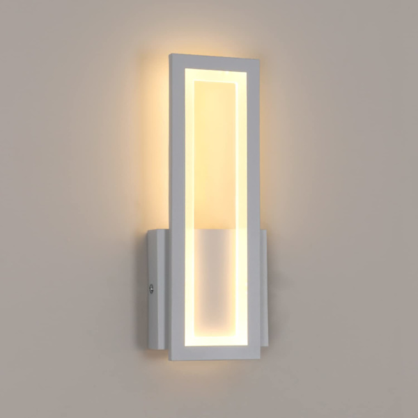 16W Enkel Firkantet LED Vegglampe, Moderne Dekor LED Belysning Vegglampearmatur for Stue, Soverom, Gang Varm Hvit 3000K