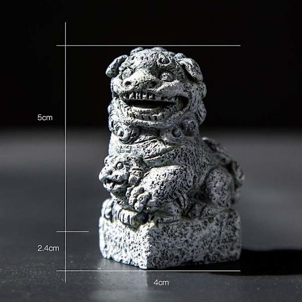 Akvariedekorasjoner til kjæledyr Fisketank Mini/Par Størrelse Ornamenter Tilbehør Fiskegjemmesteder Asiatisk Hage FengShui Beist Hund (Par/Mini Statue)