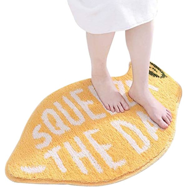 Badrumsmatta Halkfri, Söt Tecknad Citron Plysch Ryamatta, Vattenabsorberande Golvmatta Maskintvättbar Vattenabsorberande Pad, för Vardagsrum Sovrum
