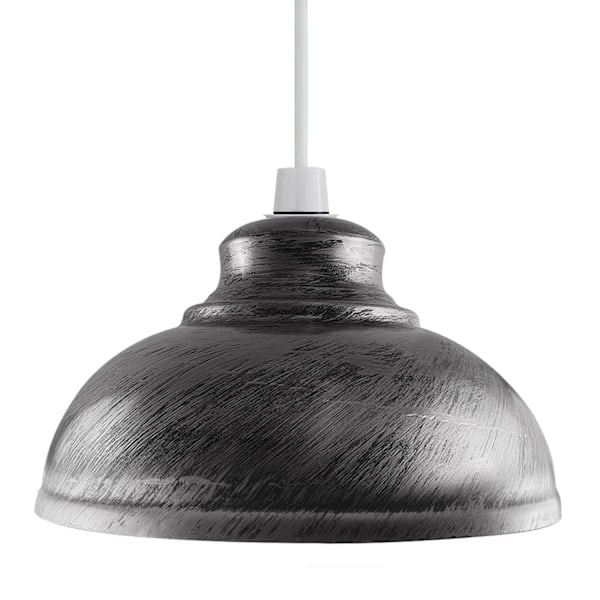 Metall Lampeskjermer, Taklampe Pendelskjerm, Ikke-elektrisk 30cm Enkel Montering, Buet Kjøkkenlampeskjerm, Kontor, Stuelampeskjerm (Børstet Sølv)