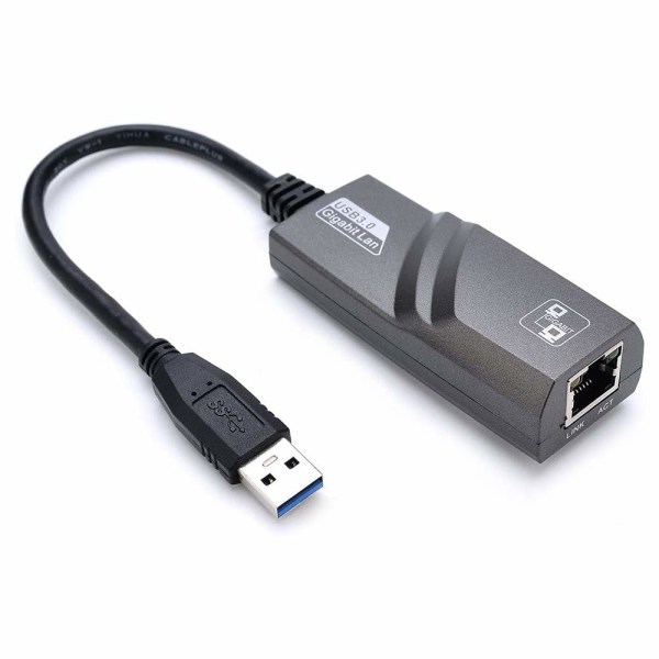 USB 3.0 til RJ45 Ethernet-adapter, 1000 Mbps netværks-LAN-adapter Kompatibel med Windows 10/8.1/8/7/Vista/XP, Mac OS 10.6 og nyere, sort