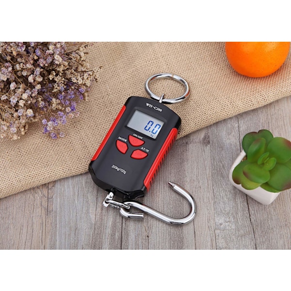 Mini Kranvægt, Bærbar 200 kg / 400 lb Kraftig Digital Vægt LCD-Display med Baggrundsbelysning til Hjemmet Gård Marked Fiskeri Jagt