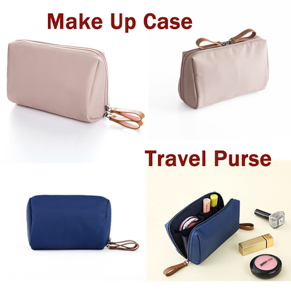 Rejse Makeup Pung, Vandtæt Bærbar Rejse Toiletpung med Lynlås, Lille Makeup Organizer Clutch til Kvinder