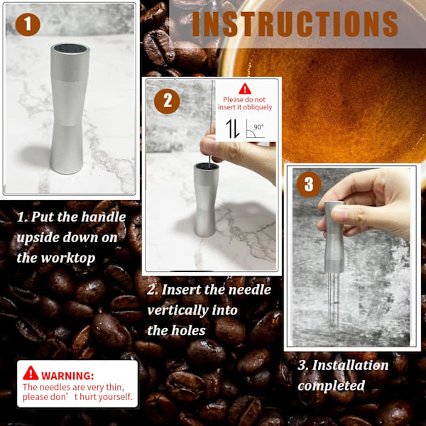WDT Verktyg Kaffemalnings Nål Dispenser 304 Rostfritt Stål Mini Blender för Espresso Omrörning Dispensering