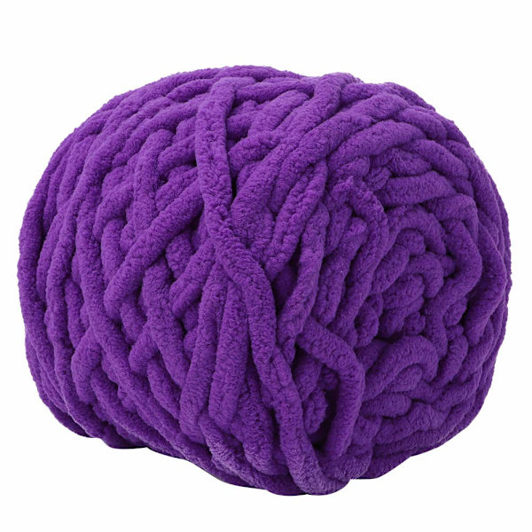 Tjock Häklygarn Mjuk Isremsa Häklygarn Chunky Vävd Filtgarn för Väva Filt Tofflor (Lila) Purple