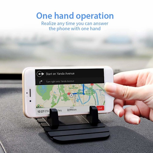 Silikon telefonholder for bilens dashbord, Universal sklisikker matte telefon bilholder stativ kompatibel med iPhone 11 Pro Max XS XR X 8 7 Galaxy Note S10, Svart