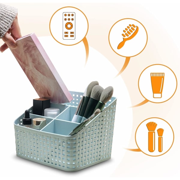 Plastik opbevaringsboks, skrivebordsopbevaringsboks, multifunktionel kontoropbevaring blue