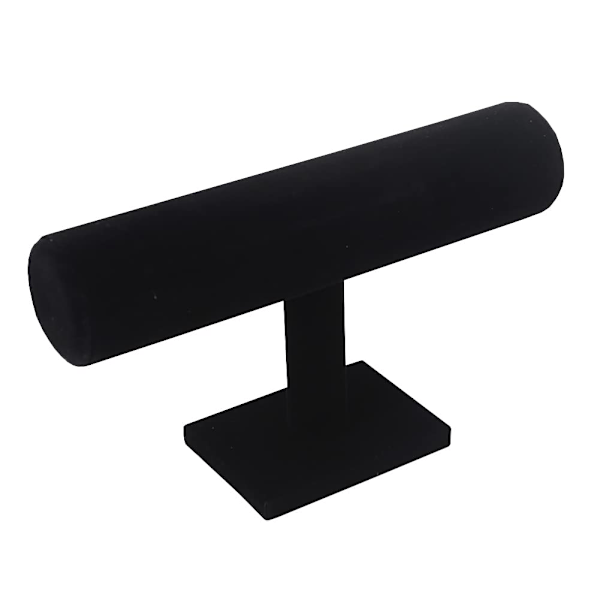 Svart fløyelsarmbånd Display Rack T Bar Smykkestativ Halskjede Oppbevaringsholder Armring Ankelbånd Organizer for Kvinner Menn Jenter