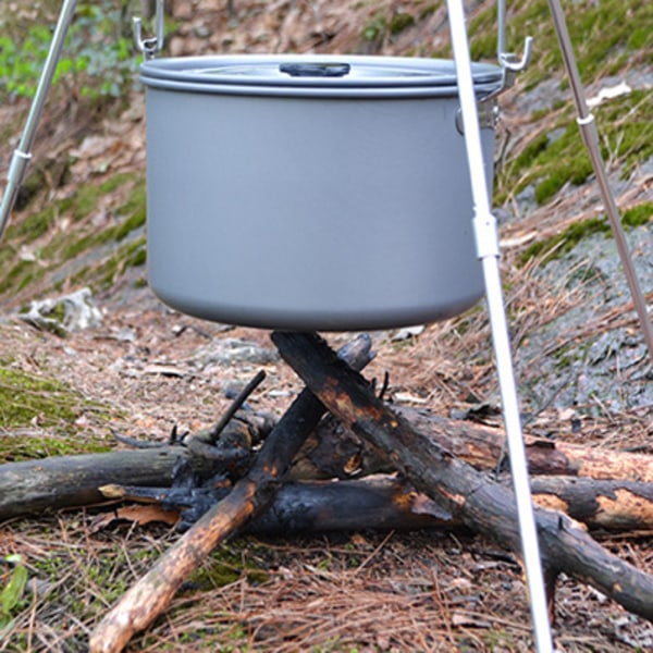 Hängande Gryta för Camping Aluminiumlegering Matlagningsgryta Eldstad Uppvärmningsspis