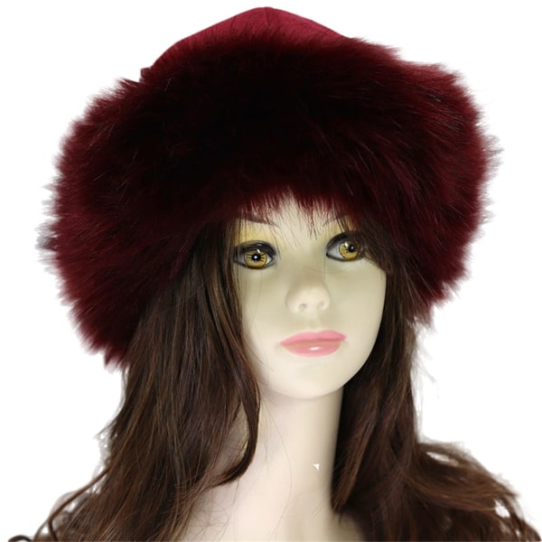 Naisten talvihattu Cossak Venäläinen hattu Flurry Fleece Kalastajan muoti lämmin cap(punainen) Red