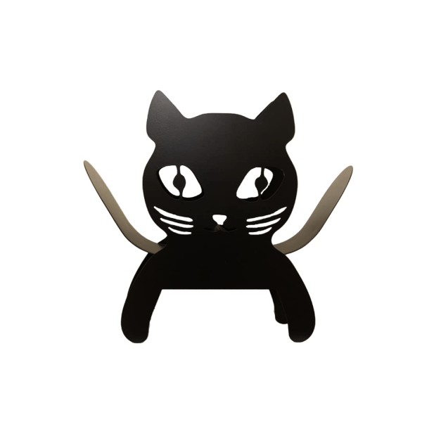 Uutuus Black Cat WC-rullapidike Metallinen Kylpyhuone Kitty Kitten Säilytyskaappi Rullateline Seinäasennettu Vapaasti seisova tilava Tilaa jopa 5 rullalle
