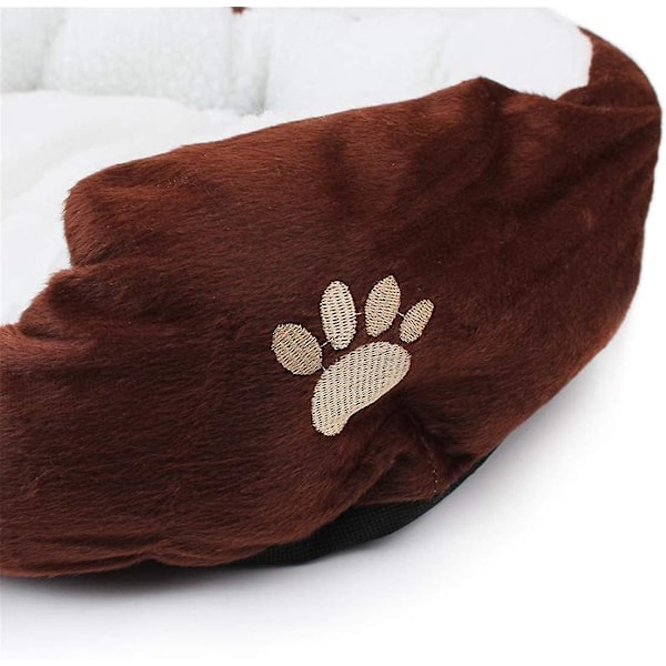 Dyre seng til katte og små mellemstore hunde Kurv med rund eller oval donut pude Indbygget kæledyrsseng, Orange, 45 * 35 Orange