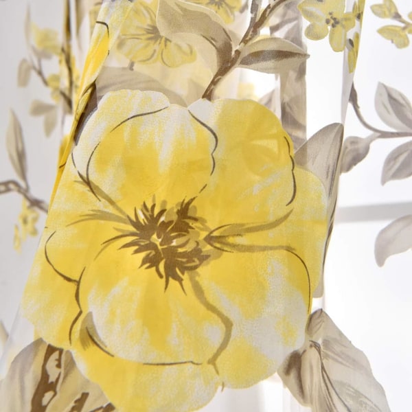 Stykke romerske gardiner i tyl gennemskinnelige blomsterprint romerske persienner (bredde 80 cm / højde 140 cm, 919# gul)