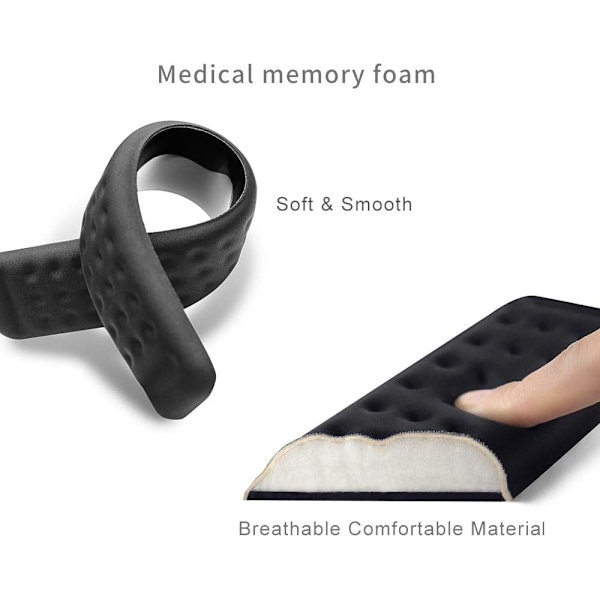 Tangentbords handledsstöd Gaming Memory Foam Handledsstöd Kontor, Dator, Laptop, Mac Skrivande och Smärtlindring och Reparation