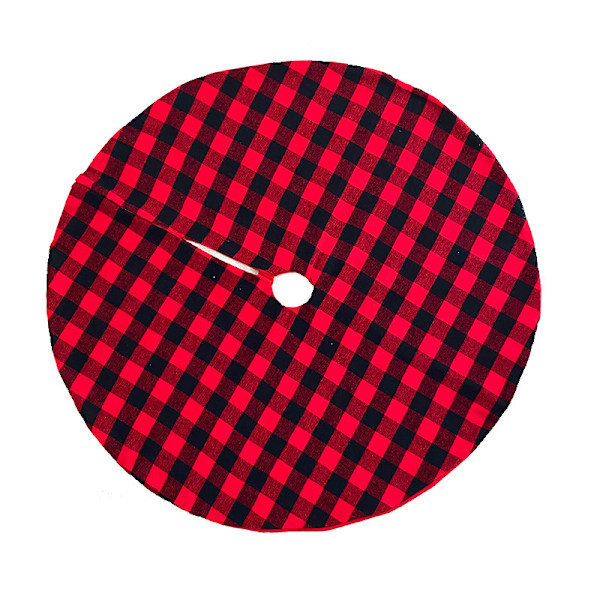 (christmas Tree Skirt Only)78cmchristmas Tree SkirtRed And Black Buffalo Check Tree Skirt SnowflakeDesign For The New Year House Decoration Supplie