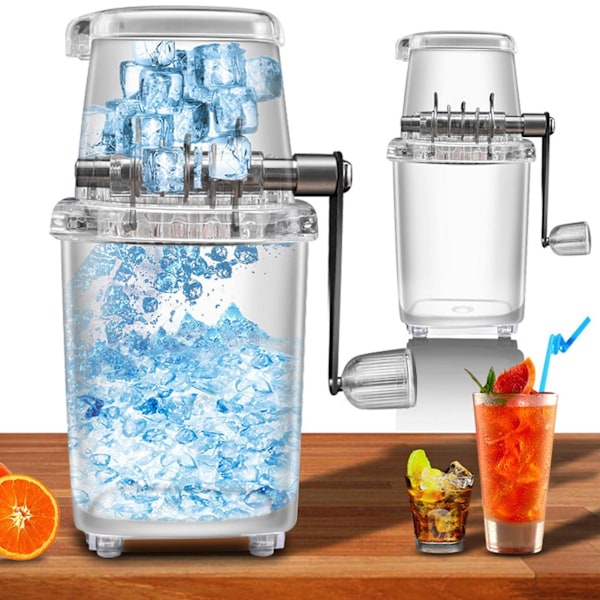 Isbittknusere Manuell Rotasjons Isbittknusere Cocktailer Slushmaskin Isbiter Knust Smoothies Isbittknusere Maskin Hjem 1.2L Is Grinder transparent