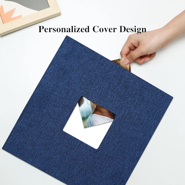 Stort fotoalbum med selvklæbende sider til 4x6 8x10 billeder Scrapbog Album DIY 40 blanke sider Dark Blue