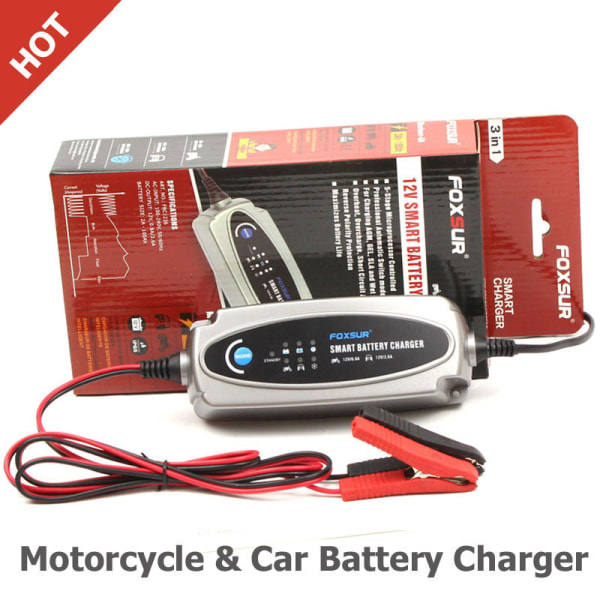 12V 3,6A batteri 5-stegs batteriladdare för bil och motorcykel