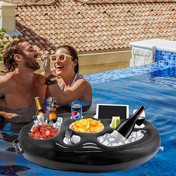 Oppblåsbar drikkeholder, flytende poolbar med 8 hull, drikkekopp 72*53*10cm