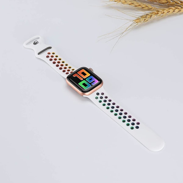 Sportsbånd kompatibelt for Apple Watch-remser 42 mm 44 mm 45 mm, pustende mykt silikon Sporterstatningsstropp Damer Menn Kompatibel for Iwatch Series 7/
