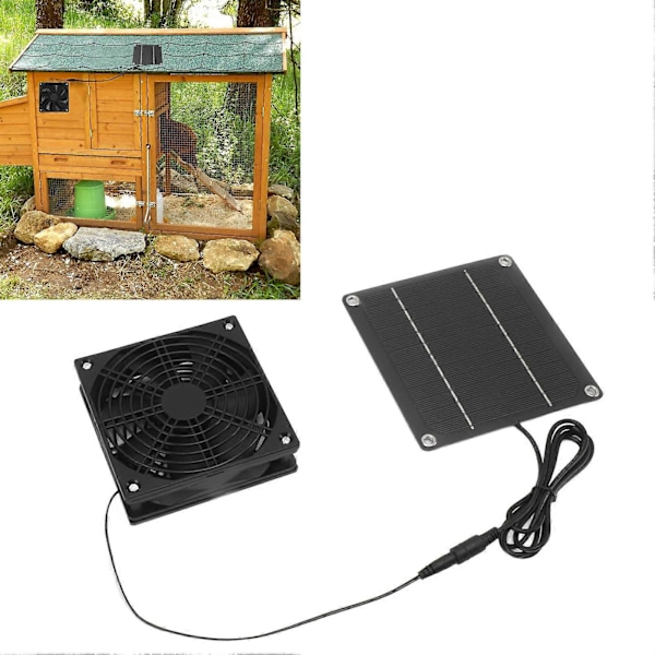 Solpanel Fläkt Kit Monokristallint Kisel 2200RPM Solcellsfläkt med Skyddskåpa för Växthus