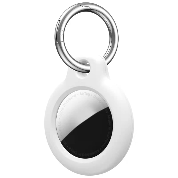 AirTag-avaimenperä, yhteensopiva Apple AirTag -kotelon kanssa, AirTag-avaimenperä, AirTag-pidike AirTag-suojakuori, lemmikkieläinten kaulukset, avaimille (valkoinen) 2 kpl white