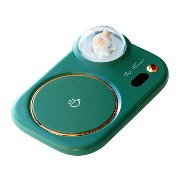 Smart Kaffekopvarmer, Katte-Kaffekopvarmer med Natlys, Automatisk Afbrydelse, 3 Temperaturindstillinger LED-Display til Kaffe Te Mælk Kakao, Grøn