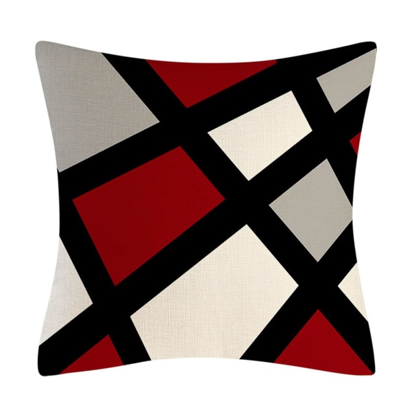 Kuddfodral Set med 4 moderna abstrakta röda och svarta mönster dekorativ kudde Case Fyrkantig geometrisk kuddfodral