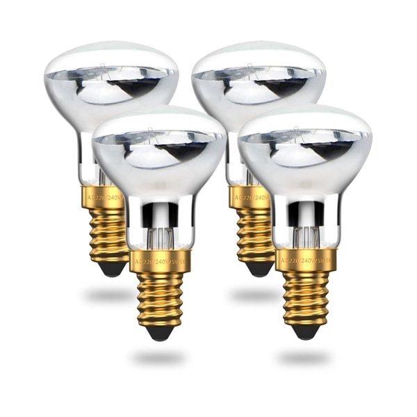 Laavalamppu 25W E14 R39 Lämmin valkoinen heijastinpolttimo SES Small Edison Screw Hehkulampun polttimo (4 kpl pakkaus)