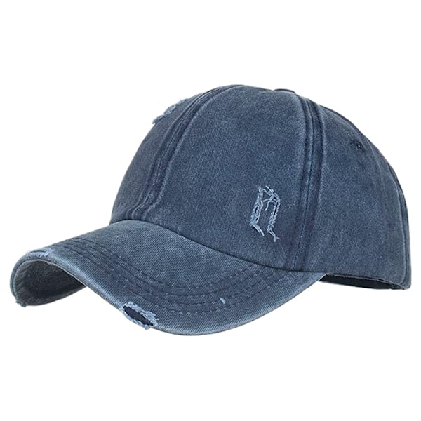 Kulunut matalaprofiilinen baseball-lippis, unisex Navy