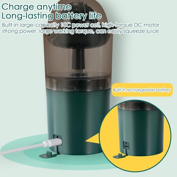 250 ml Sähköinen Sitruunapuristin Kannettava Appelsiininsekoitin Mini Mehupuristin Hedelmämehukeitin USB-kone Ladattava sitruskone hedelmämehukeitin