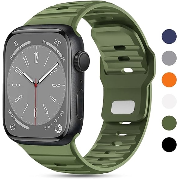 Sportslenker Kompatible med Apple Watch Ultra Remmer 49mm, Myk Silikonrem for iWatch Ultra 2 Serie 9 8 7 6 5 SE 4 3 2 1