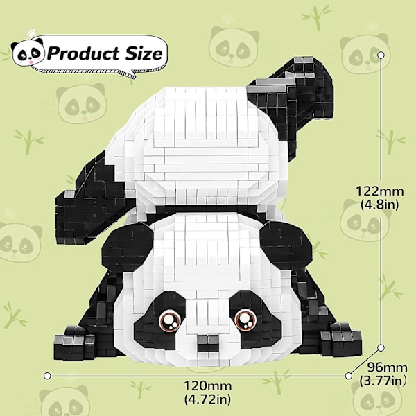 Mini Rakennuspalikat Eläimet Sarjat, 1325 Kpl Mikro Mini Panda Rakennuslelutiilet