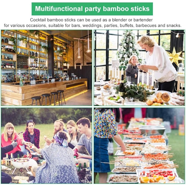 100 stk 4,72'' japanske stil bambus knutete grillspyd, for Martini fingermat, frukt sandwich snacks forretter (hjerteform)