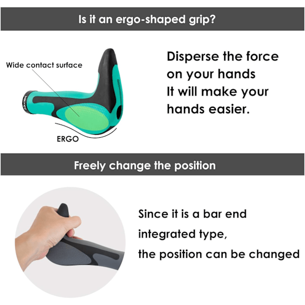 Ergo Cykelhandtag Bar End Lock On Styre Mountainbike MTB Red
