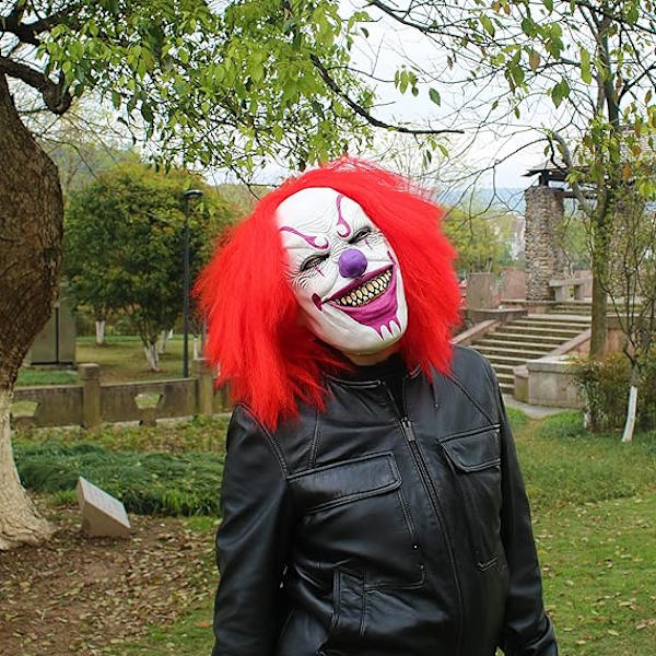 Pelottava Paha Tappaja Jokeriklovni Lateksinaamio Halloween Kauhu Cosplay Puku Rekvisiitta Aikuisille