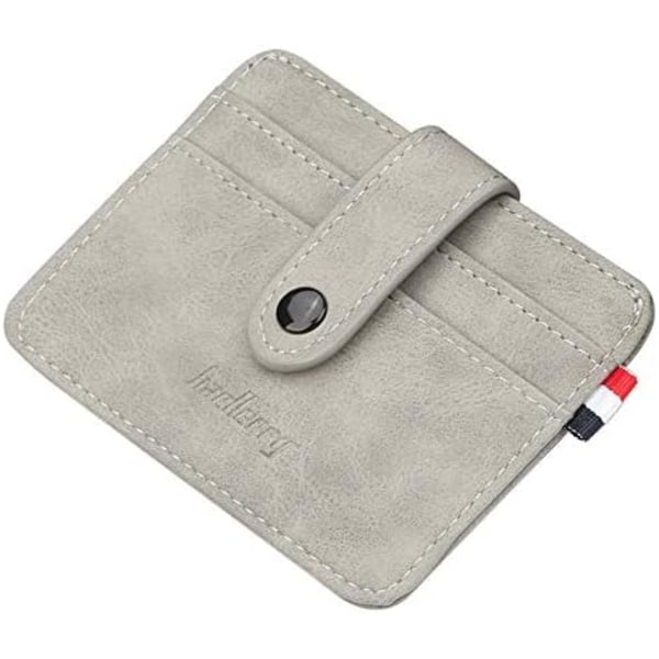 PU-läderplånbok Herr Magic plånböcker Designer liten handväska Hane Hasp Valley Retro korthållare Minihållare (Färg: Grå)
