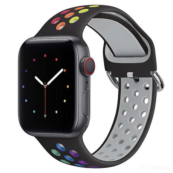Ai Klokkereim For Apple Watch Band 45mm 44mm 40mm Series 7 6 5 4 Se Sports Pustende Armbånd Armbånd For Iwatch 3 42mm 38mm - Klokkebånd Black colors 42mm-44mm-45mm-49mm