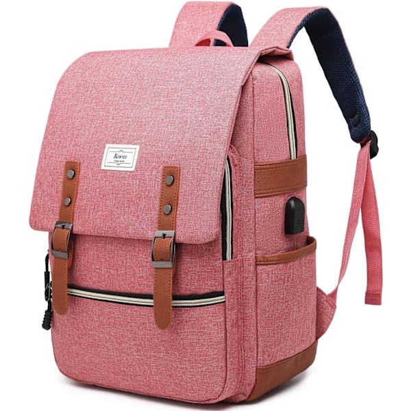 Laptopväska upp till 15,6'' Casual Vattentät Affärsrese Ryggsäck Skolväska Unisex USB Laddningsryggsäckar Watermelon Red