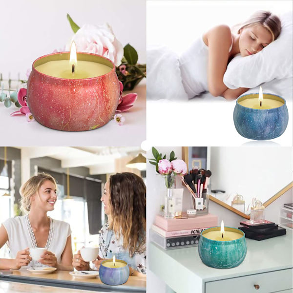 Doftljus-presentset för kvinnor, 4-pack, sojavaxaromaterapi-ljus för stressavlastning eller jul, födelsedag, mors dag