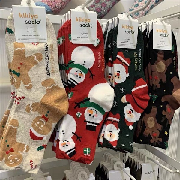 Julklappss strumpor set, 4 par julstrumpor, julstrumpor för kvinnor, julstrumpor för män, mysiga julstrumpor, söta julstrumpor för